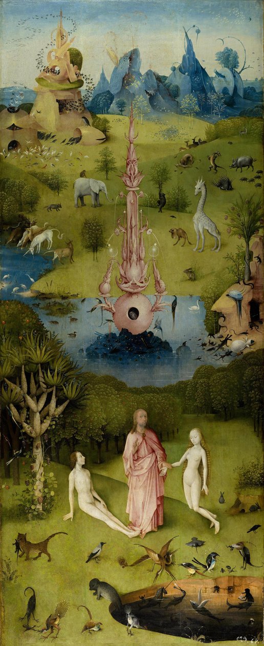 Zahrada pozemských rozkoší, vnitřní levé křídlo (ráj) od Hieronymus Bosch