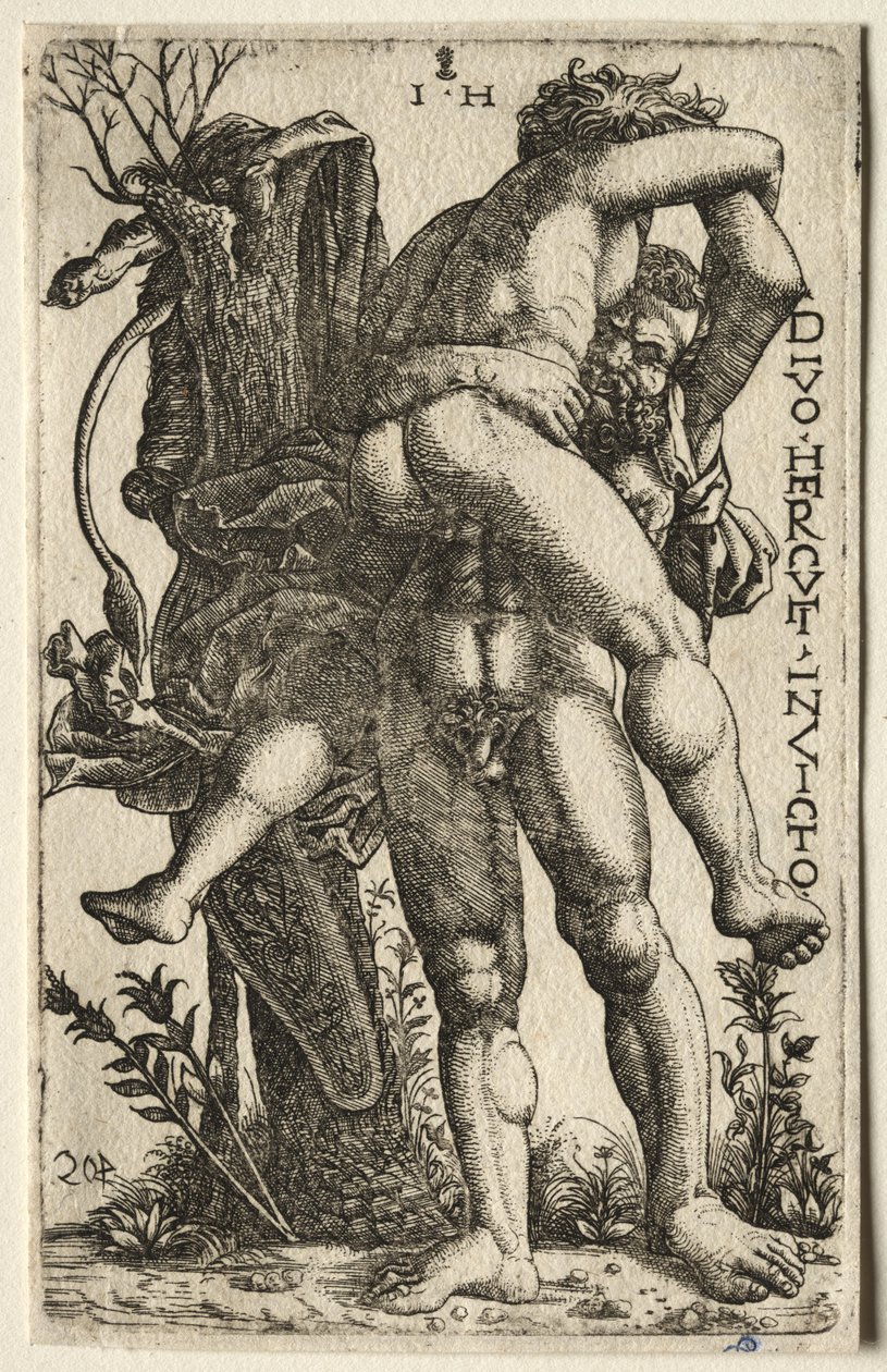 Herkules a Antaeus od Hieronymus Hopfer