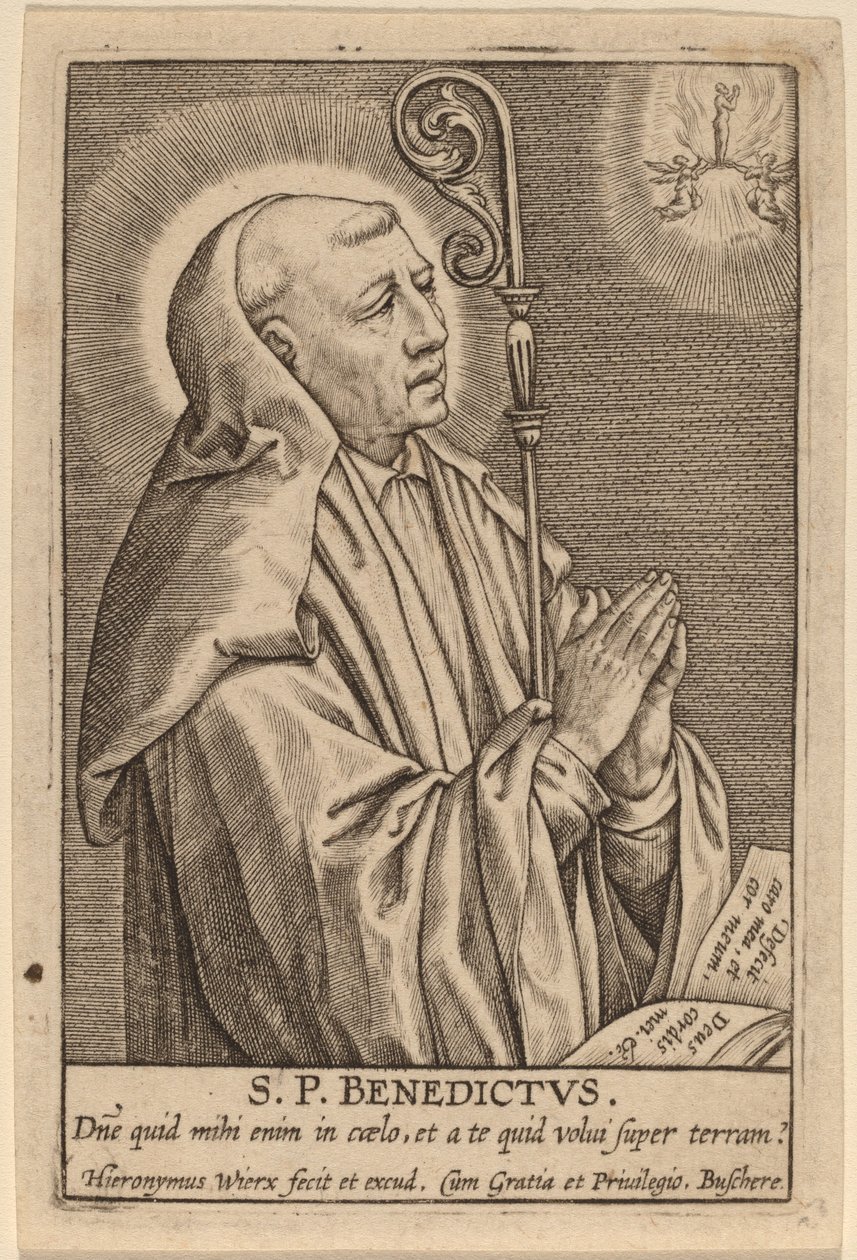 Svatý Benedikt od Hieronymus Wierix