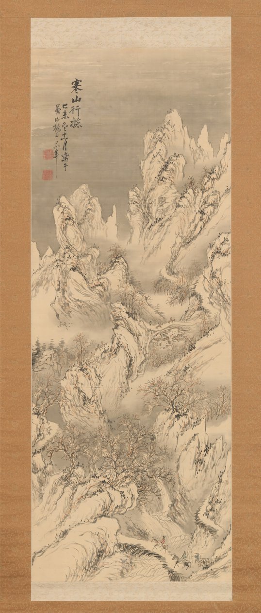 Cestovatelé v Cold Mountains, 1859. od Hine Taizan