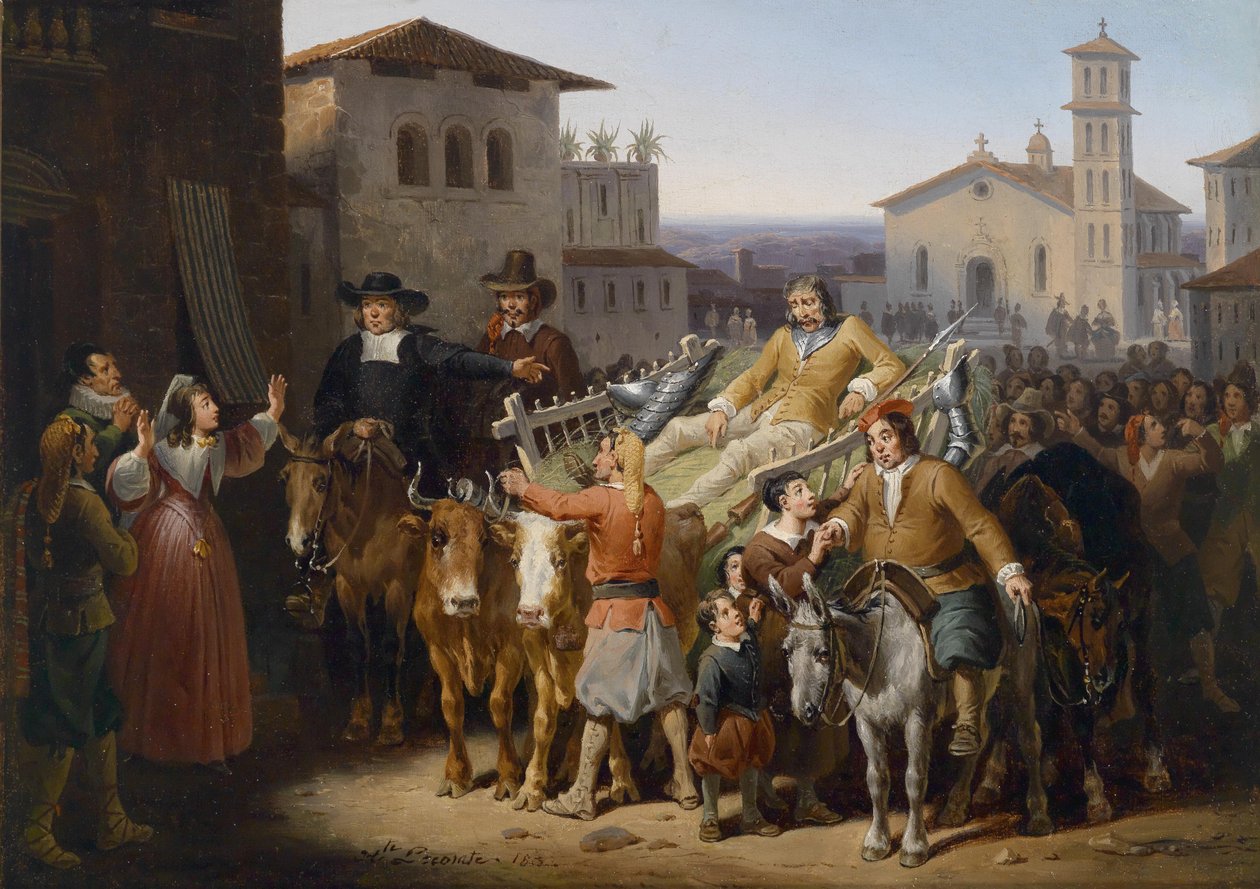 Návrat dona Quijota domů od Hippolyte Lecomte