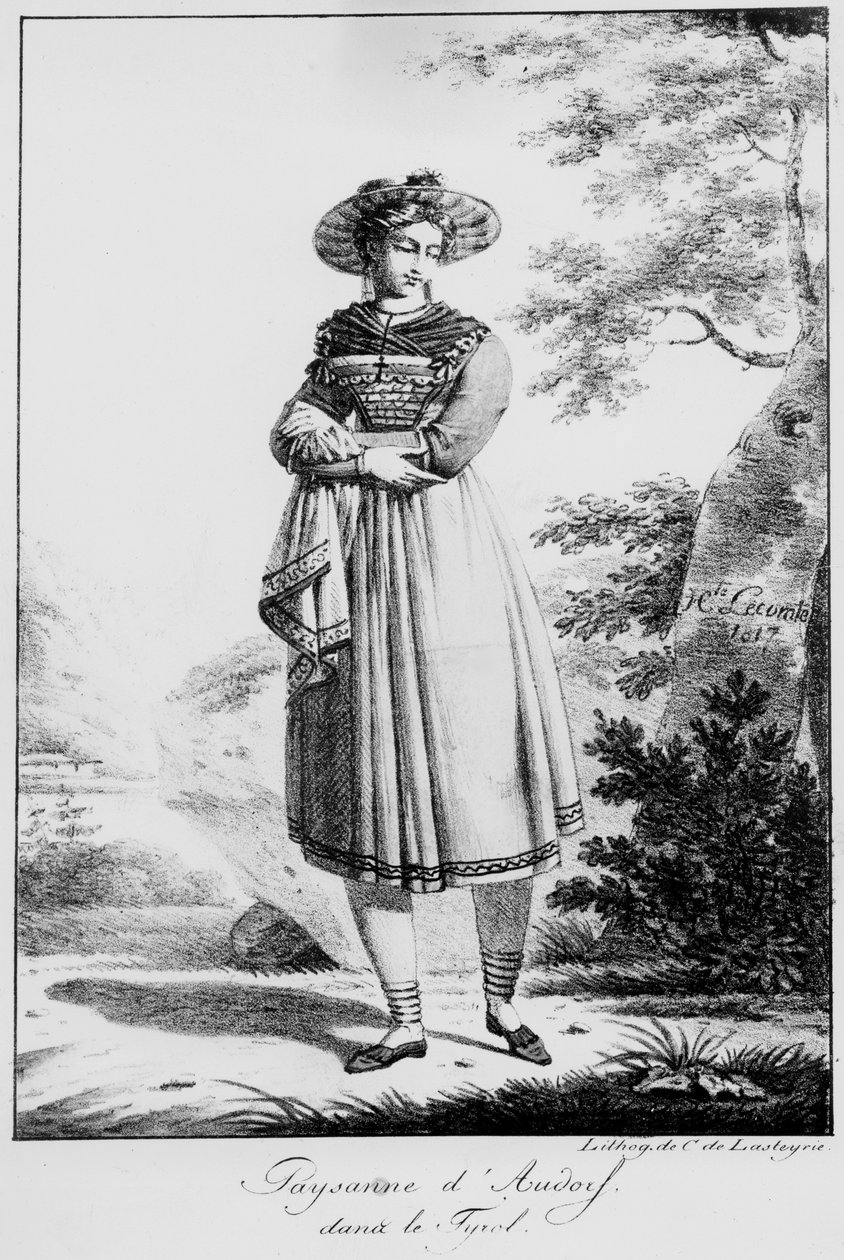 Selka z Audorfu v Tyrolsku, 1817 (litografie) od Hippolyte Lecomte