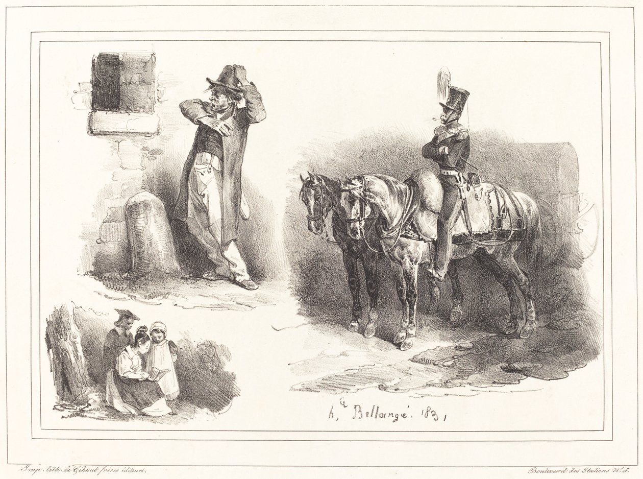 Tři viněty od Hippolyte Bellange