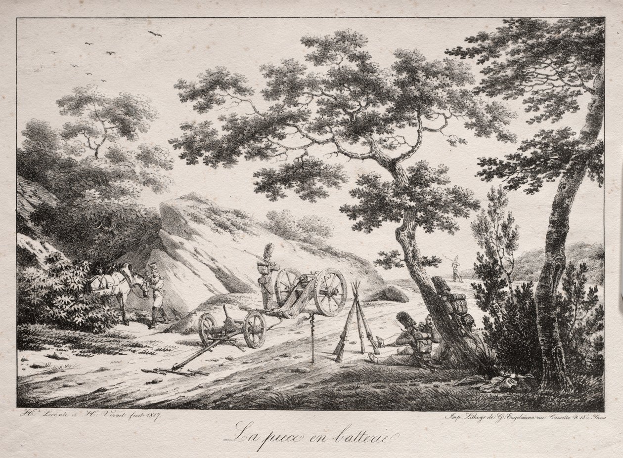 Canon Ready to Fire, 1817. od Hippolyte Lecomte