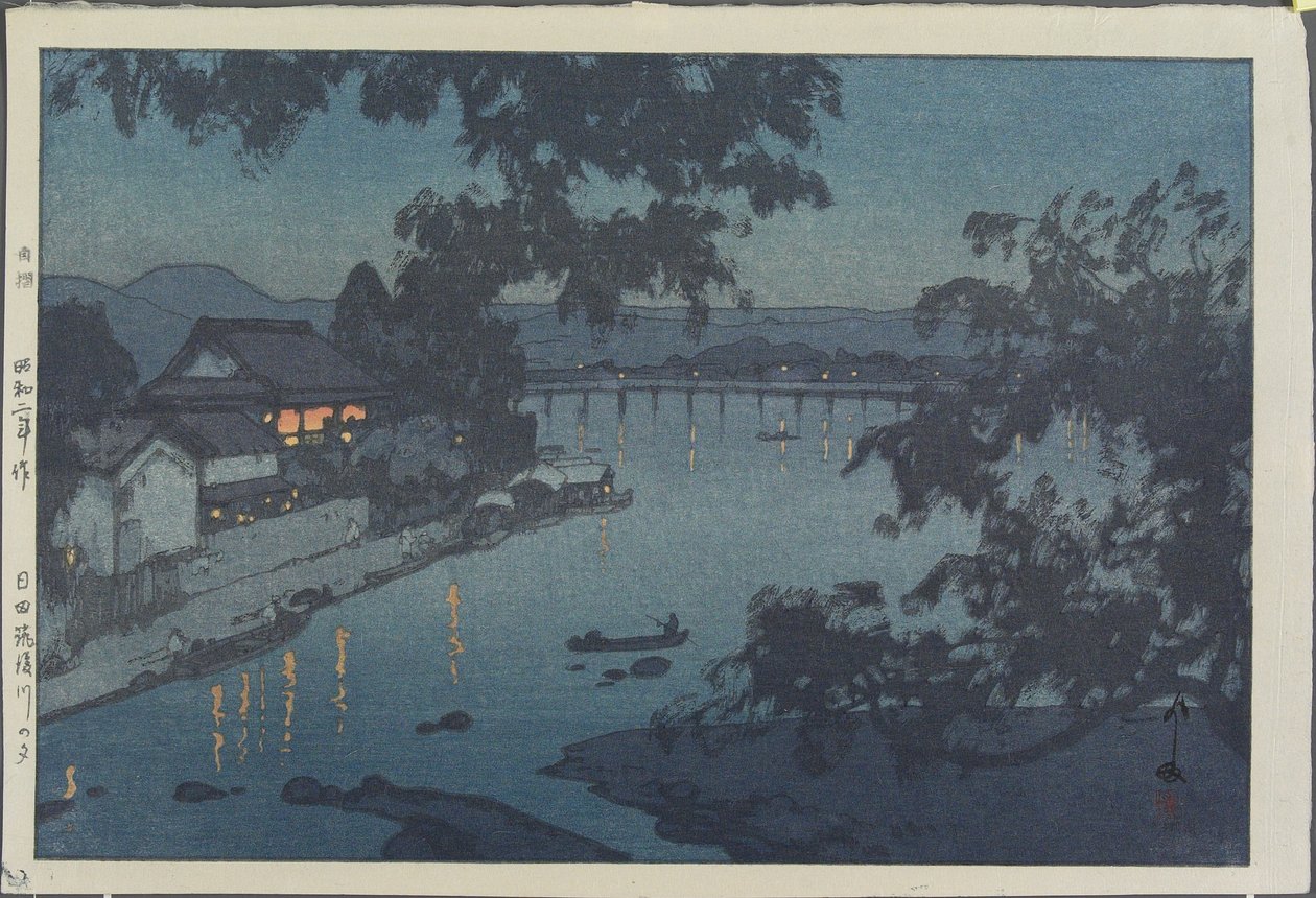 Večer na řece Chikugo v Hitě od Hiroshi Yoshida