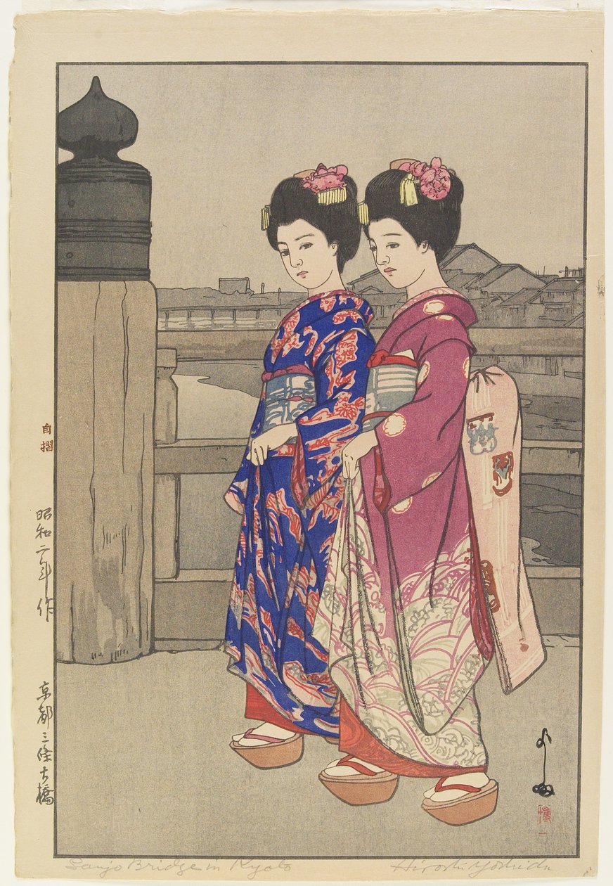 Velký most Sanjo_ v Kjótu od Hiroshi Yoshida