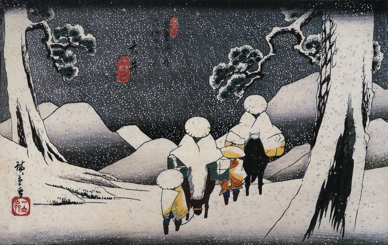nAngličtina: Ohio, ze šedesáti devíti stanic na Kisokaido od Utagawa Hiroshige