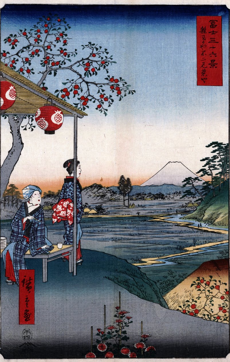 Čajovna s výhledem na horu Fuji od Utagawa Hiroshige