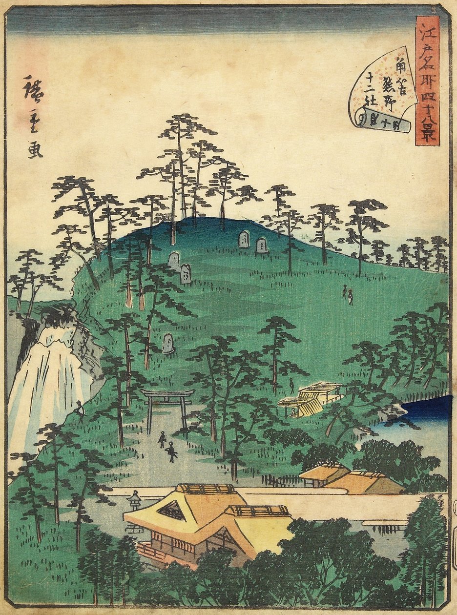 z. 44 Nevím s f Kuma no A t Tsunohazu, leden 1861 od Hiroshige II
