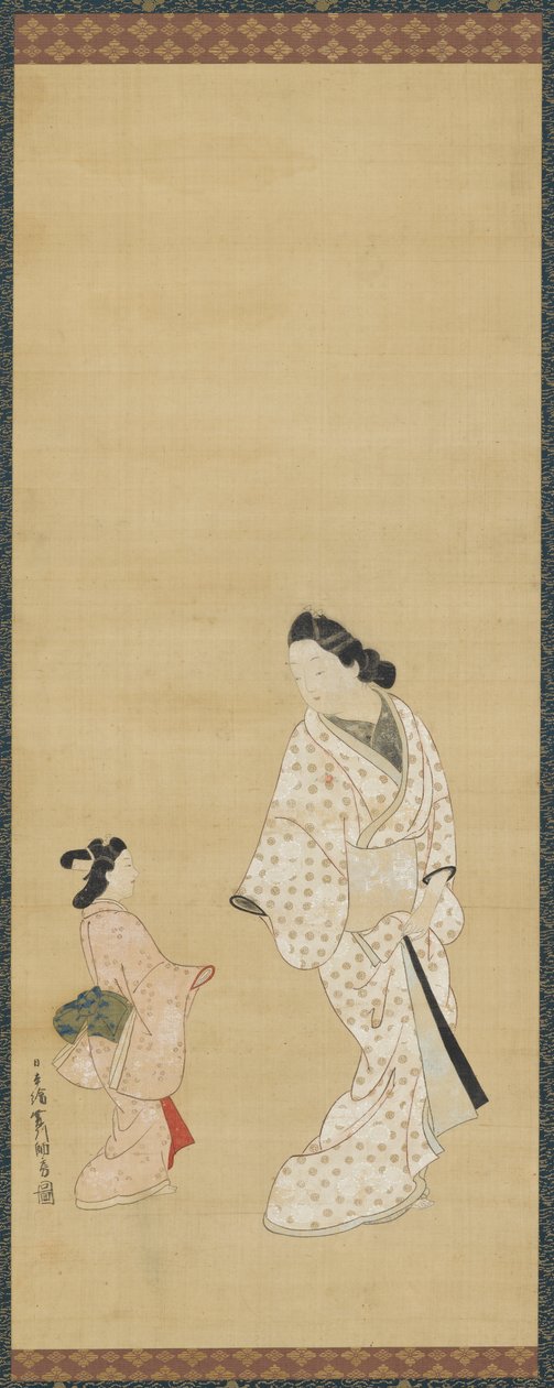 Yujo a dívka, 1688-1697. od Hishikawa Morofusa
