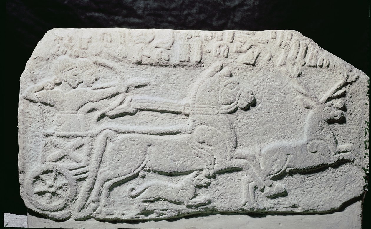Reliéf zobrazující lov jelena od Hittite