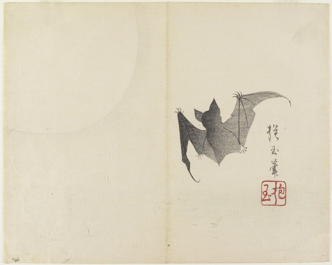 (Netopýr a Měsíc), c. 1830 od Hogyoku