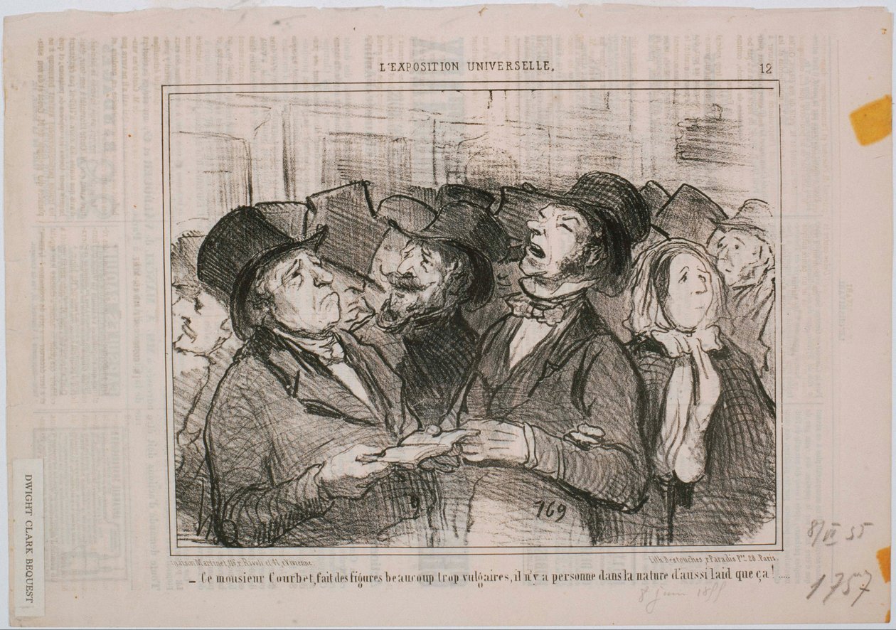 Univerzální výstava - Monsieur Courbet, dělá postavy ... vulgární od Honoré Daumier