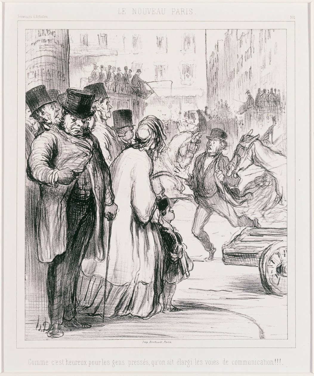 Le Nouveau Paris- Jaké štěstí pro lidi ve spěchu je, že se rozšířily komunikační kanály ... od Honoré Daumier