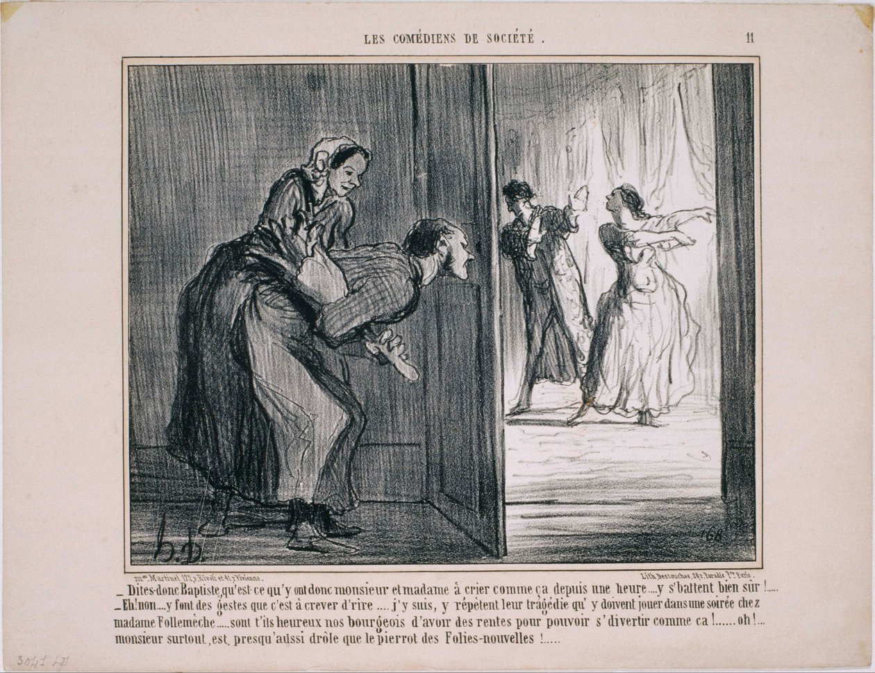 Komedianti společnosti- řekněte baptistovi, co mají ... od Honoré Daumier