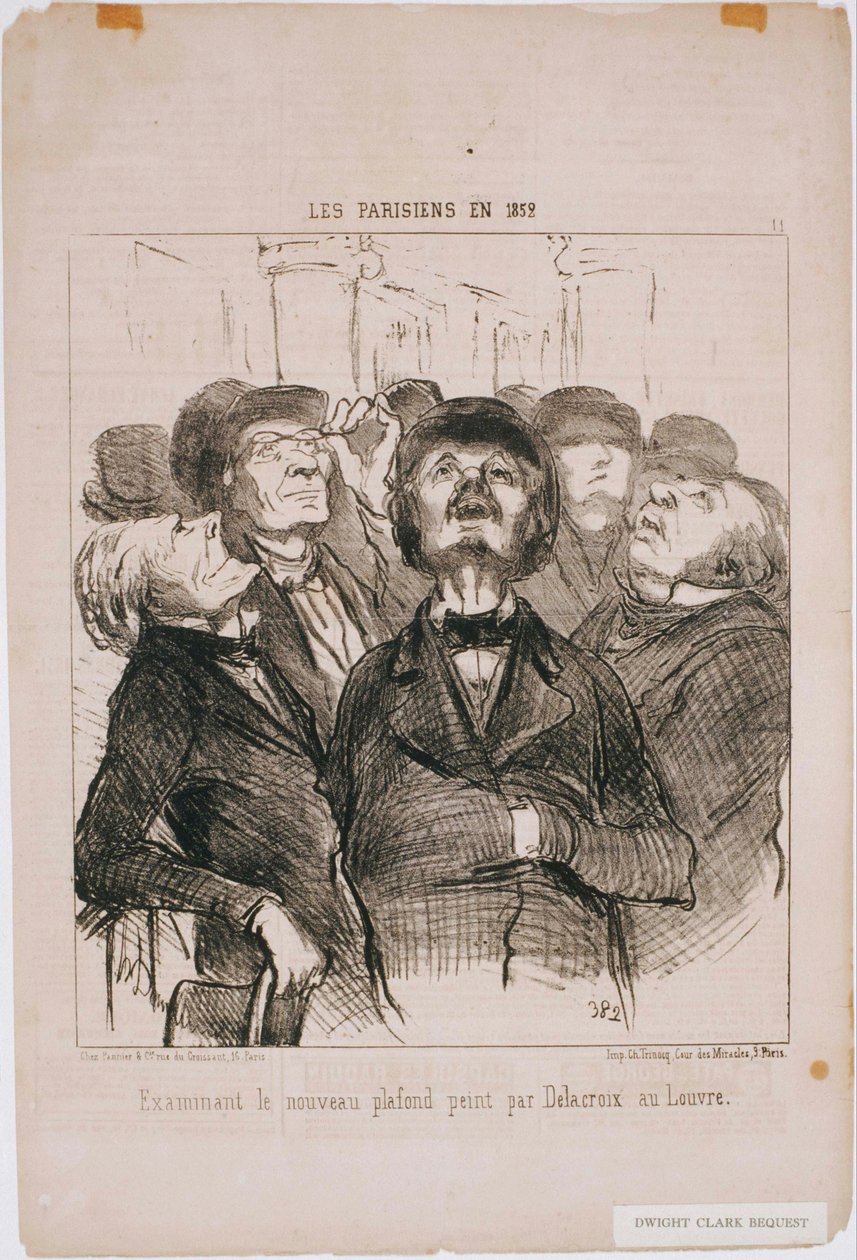 Pařížané v roce 1852- zkoumání nového stropu ... Delacroix od Honoré Daumier