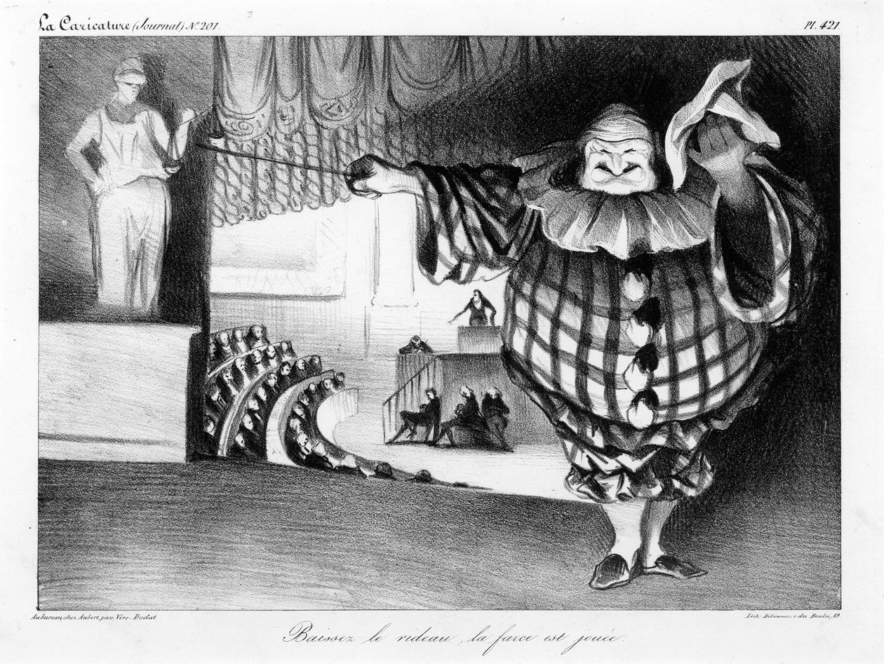 Sklopte oponu, fraška končí od Honoré Daumier