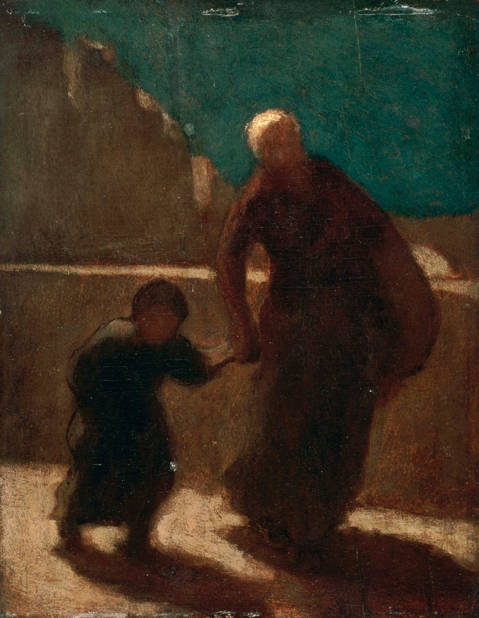 Na mostě v noci od Honoré Daumier