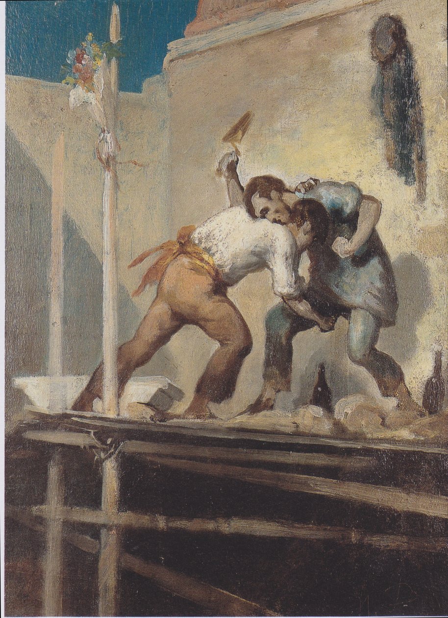 Rouhání zedníků od Honoré Daumier