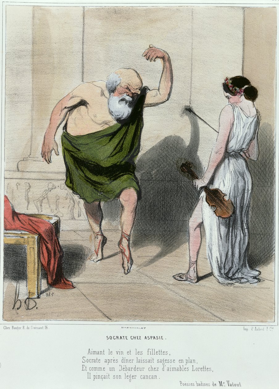 Sokrates (469-399 př. n. l.) na návštěvě Aspasie od Honoré Daumier