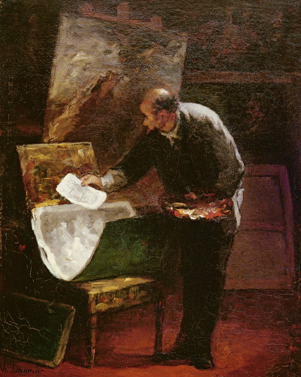 Umělec ve svém studiu od Honoré Daumier