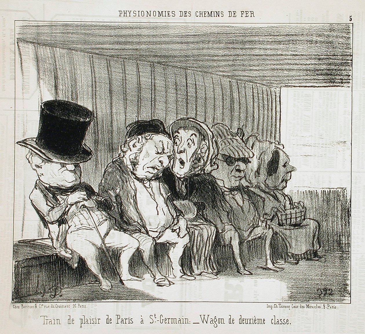 Výletní vlak z Paříže do St-Germain ... od Honoré Daumier