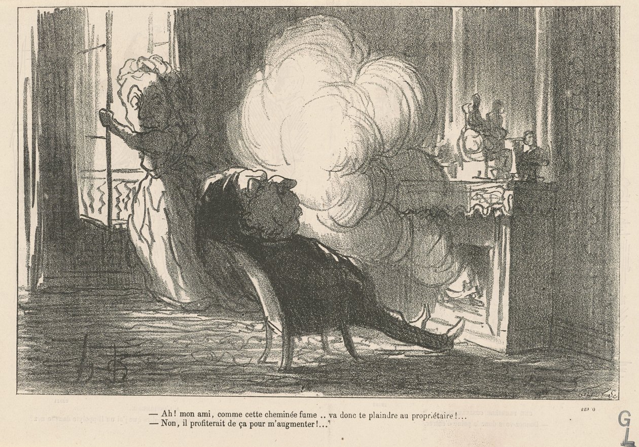 Ach! ... Jak tento komín kouří ... od Honoré Daumier