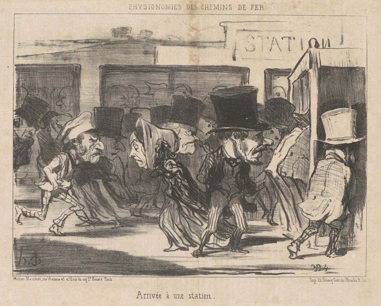 Příjezd na stanici od Honoré Daumier