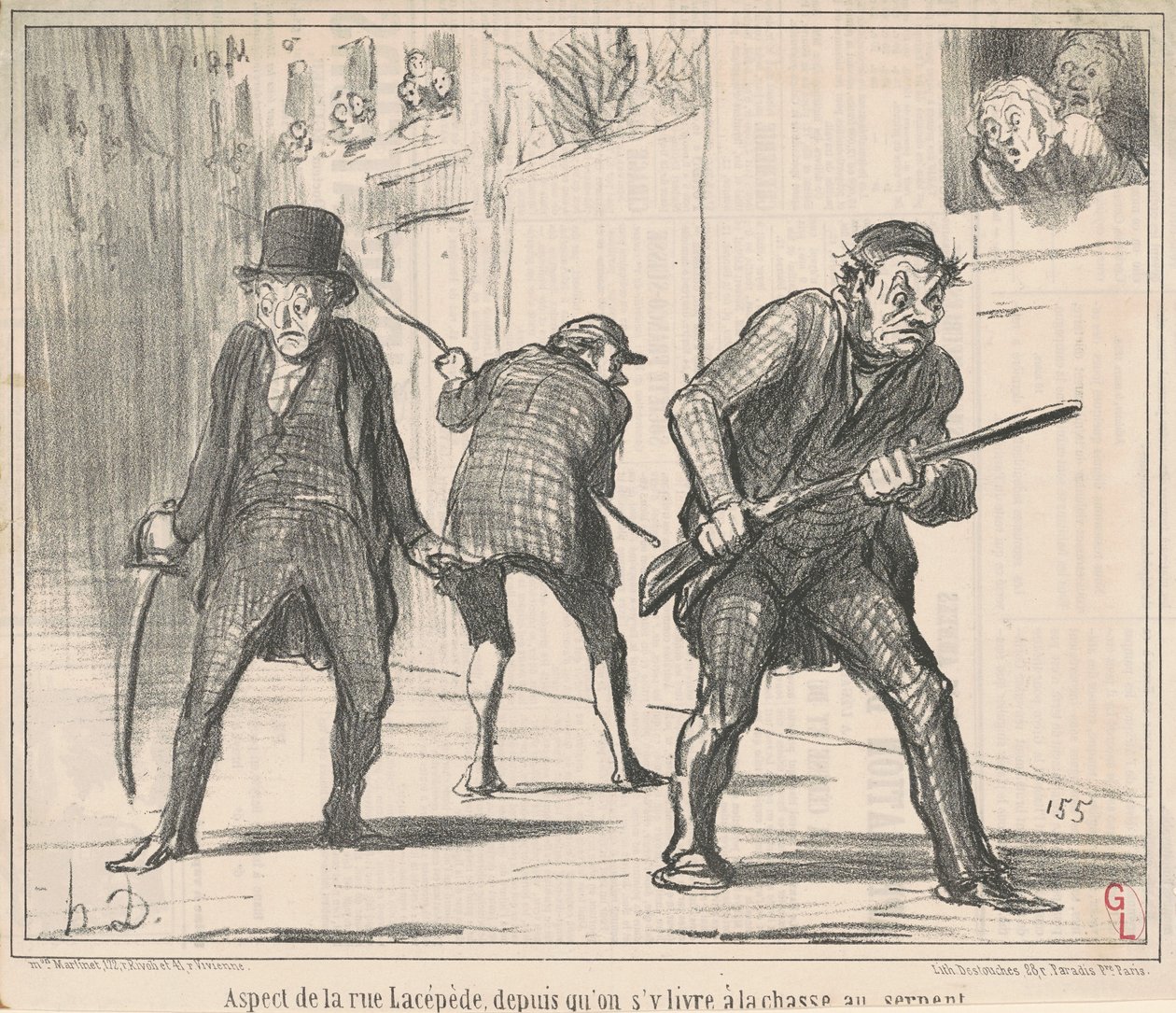 Aspekt rue Lacépède... od Honoré Daumier