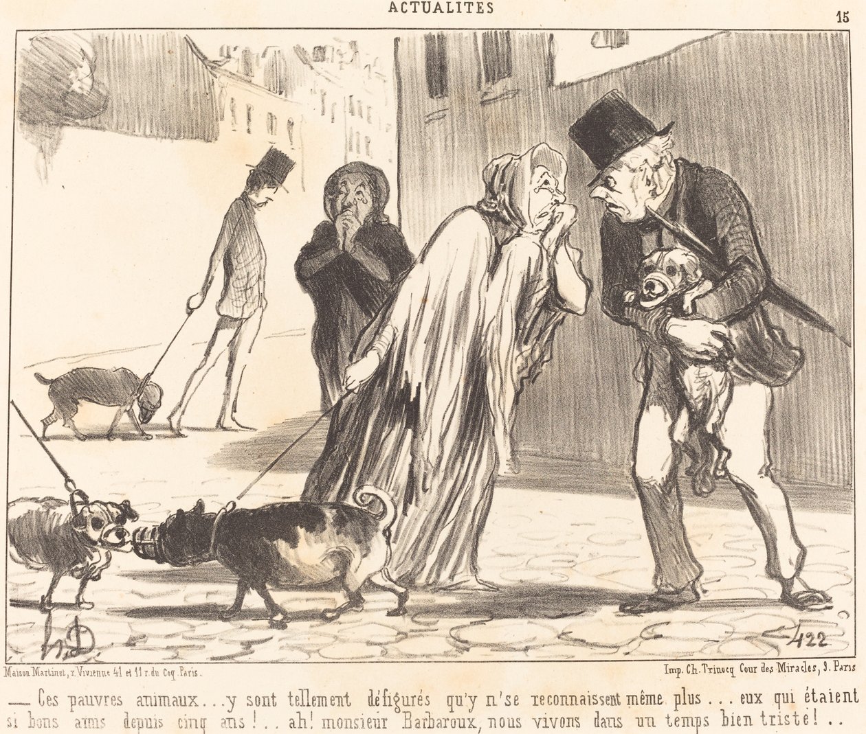 Tato ubohá zvířata... se už navzájem nepoznávají... od Honoré Daumier