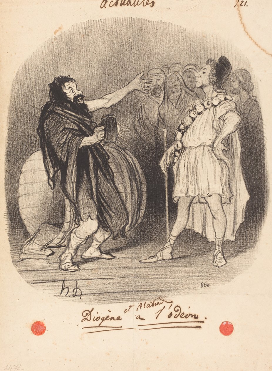 Diogenes a Alkibiades v Odéonu od Honoré Daumier