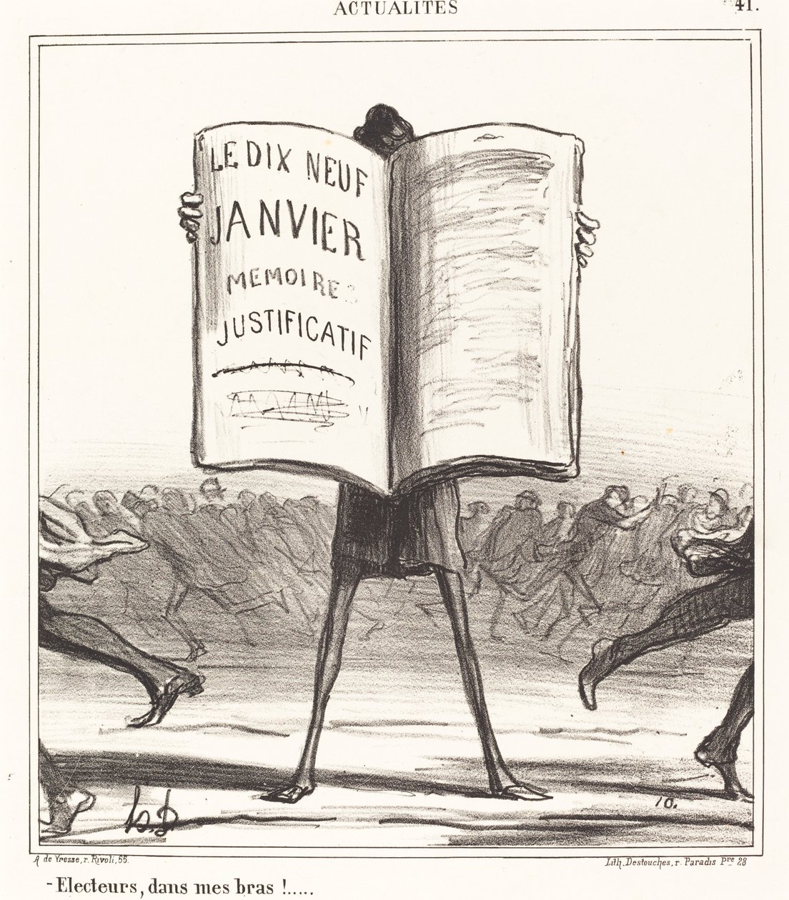 Voliči, v mé náruči!... od Honoré Daumier