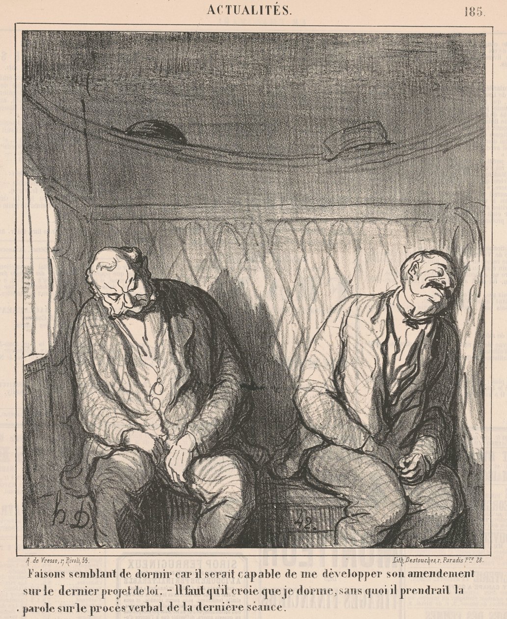 Pojďme předstírat spánek... od Honoré Daumier