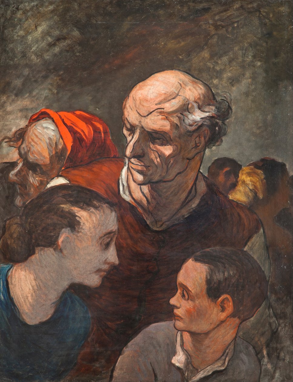Rodina Na Barikádách od Honoré Daumier