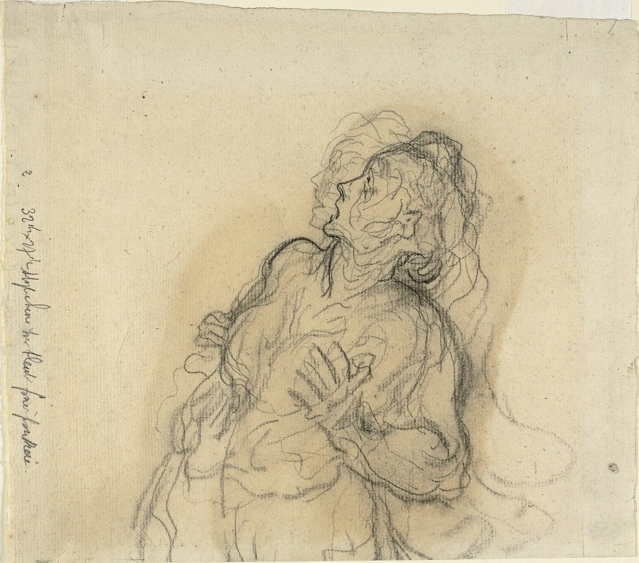 Vyděšená žena od Honoré Daumier
