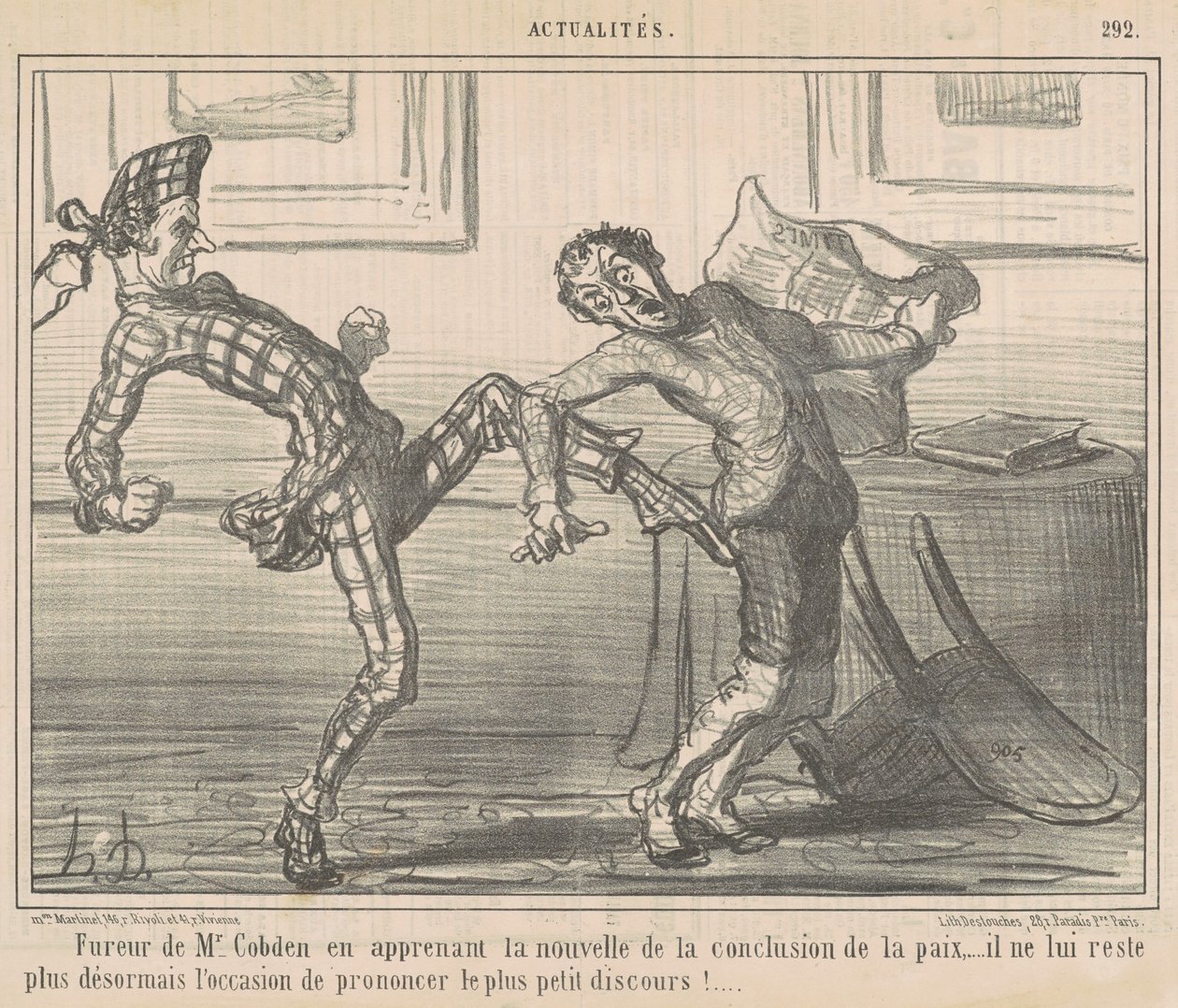Zuřivost pana Cobdena... od Honoré Daumier