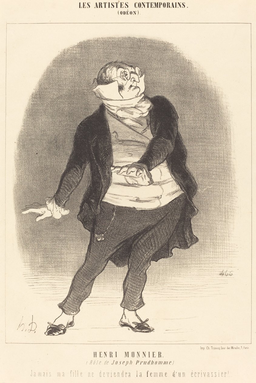 Henri Monnier (role Josepha Prudhomme) od Honoré Daumier