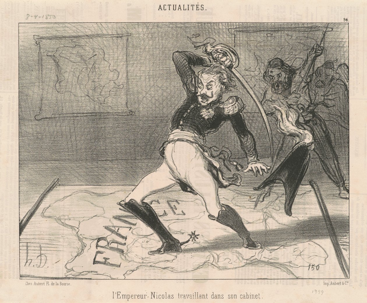 Císař Mikuláš pracující ve své pracovně od Honoré Daumier