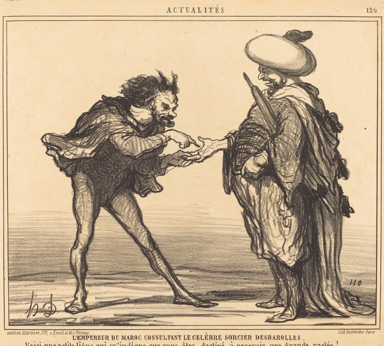 Marocký císař konzultuje... Desbarolles od Honoré Daumier