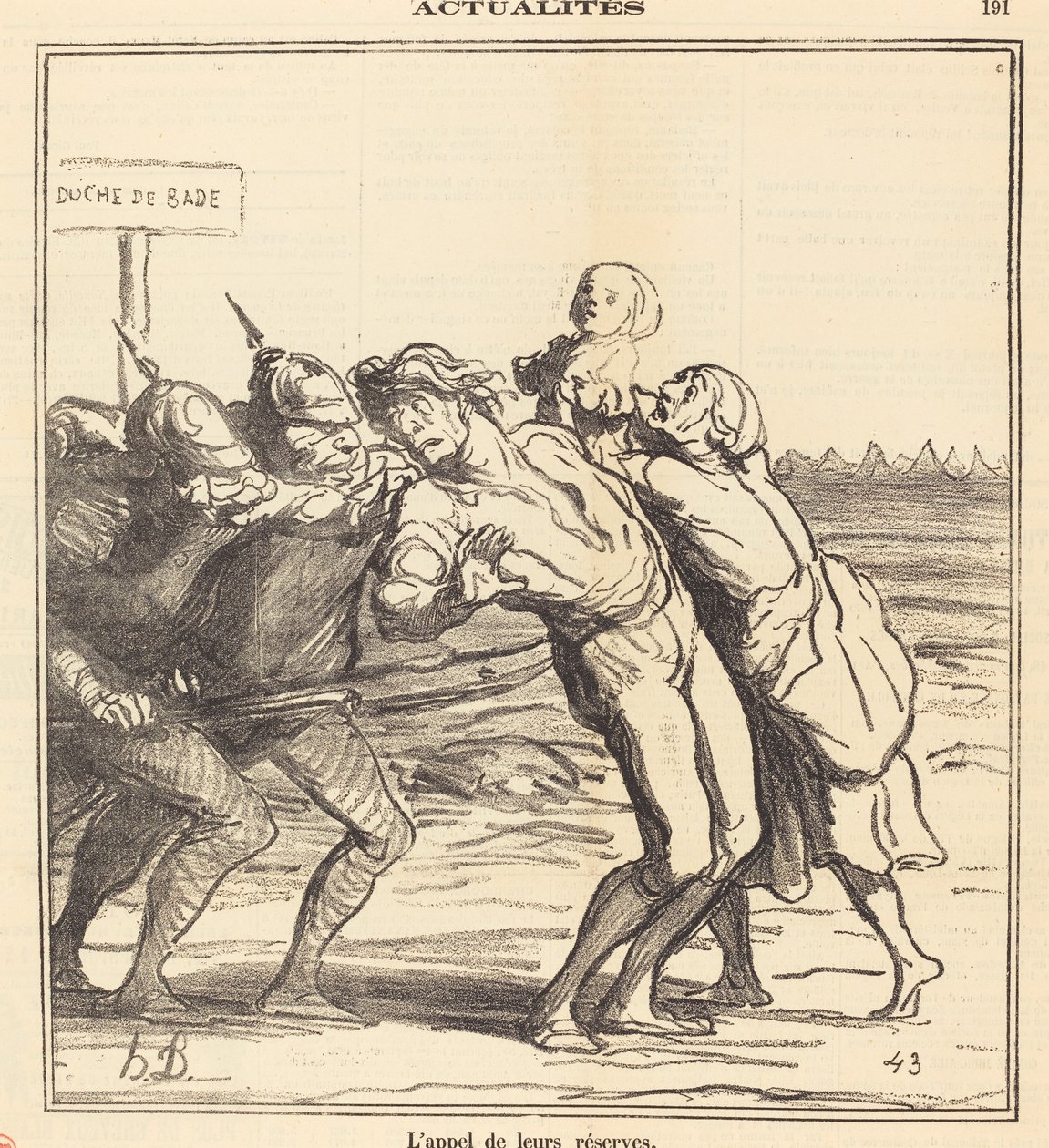 Volání jejich rezerv od Honoré Daumier