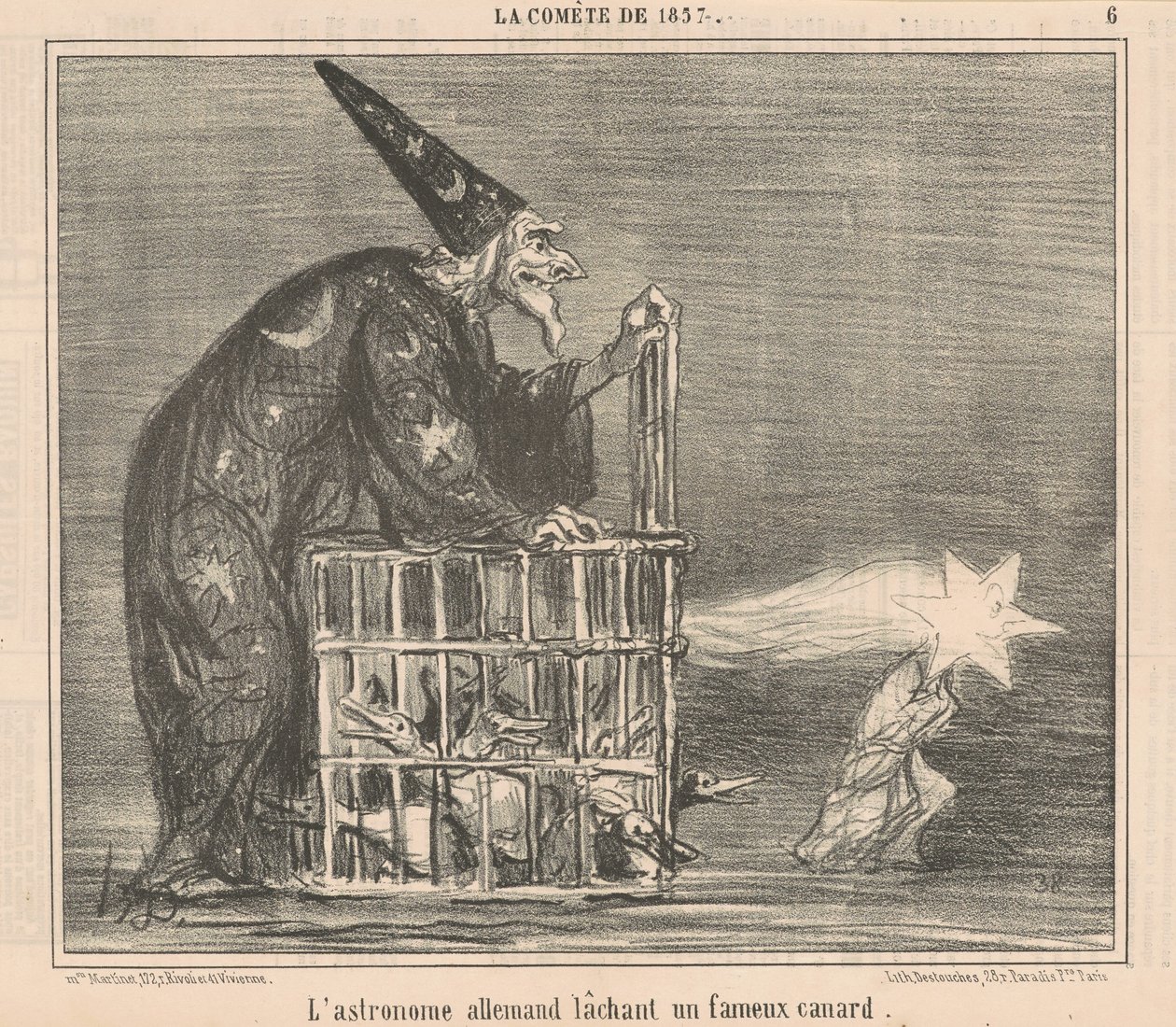 Německý astronom vydává... Kachnu od Honoré Daumier