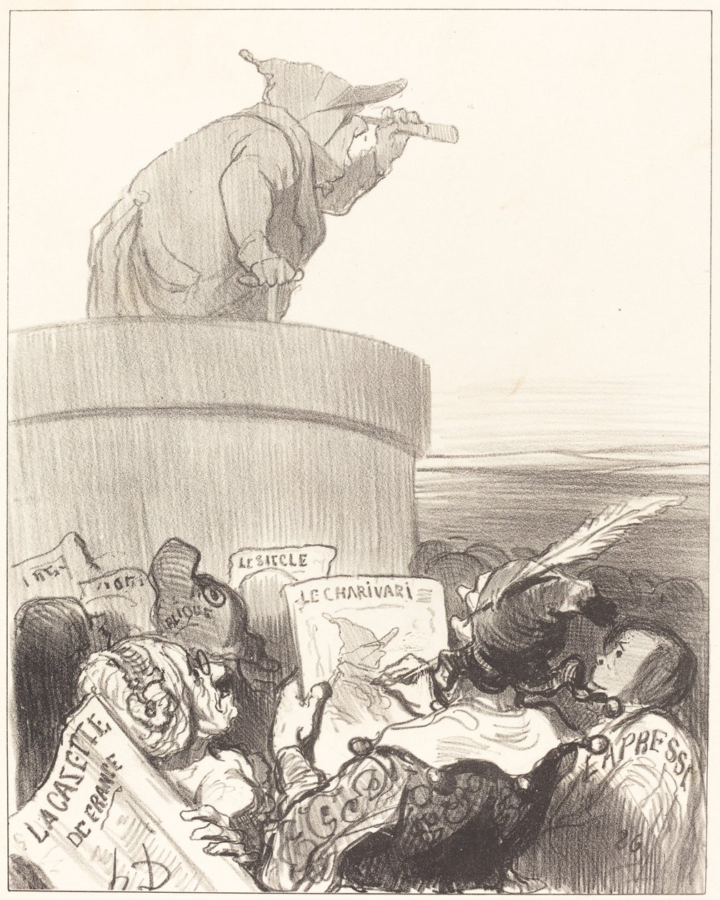 Ústava uvažující o politickém horizontu od Honoré Daumier