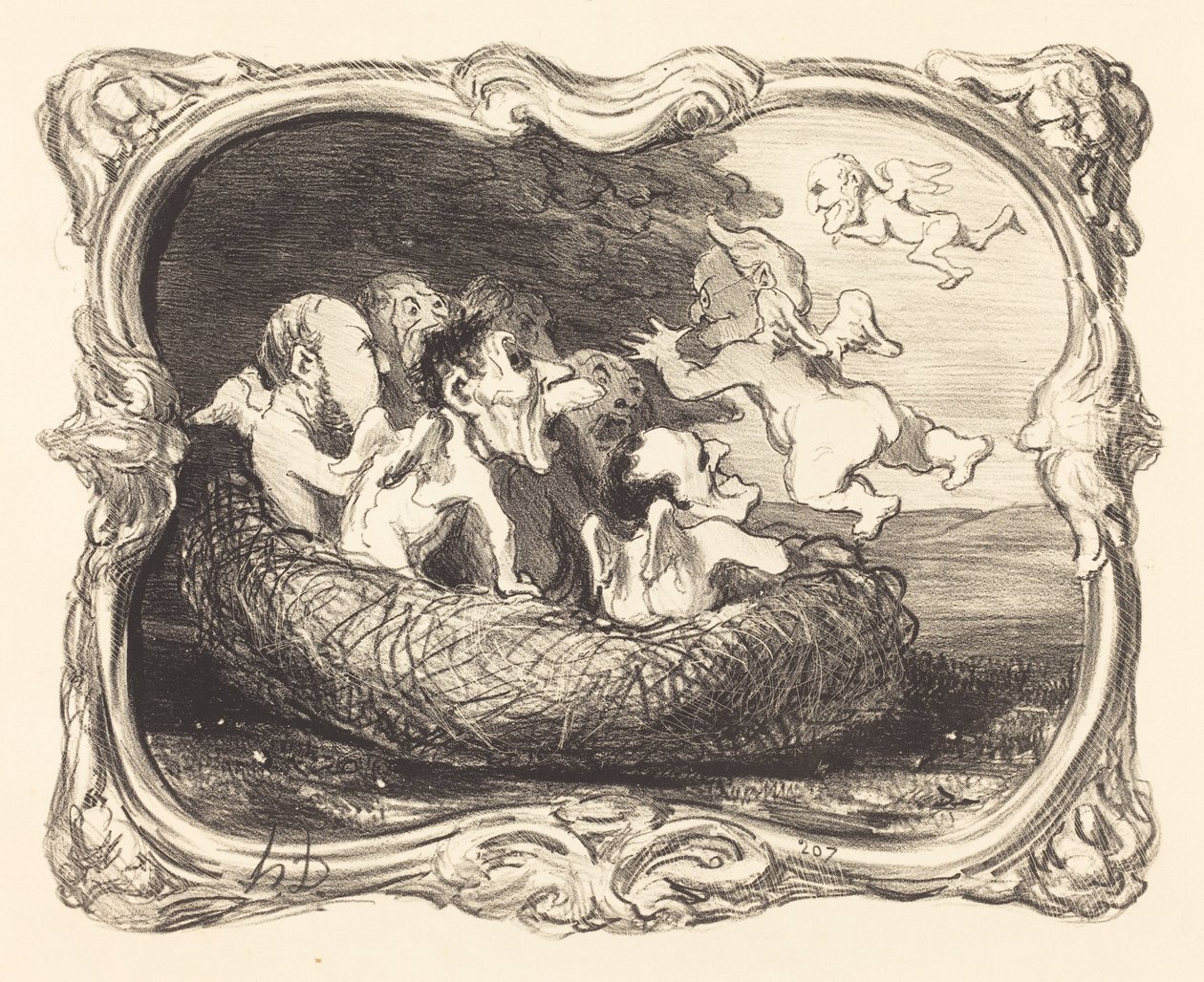 Opuštěné hnízdo od Honoré Daumier