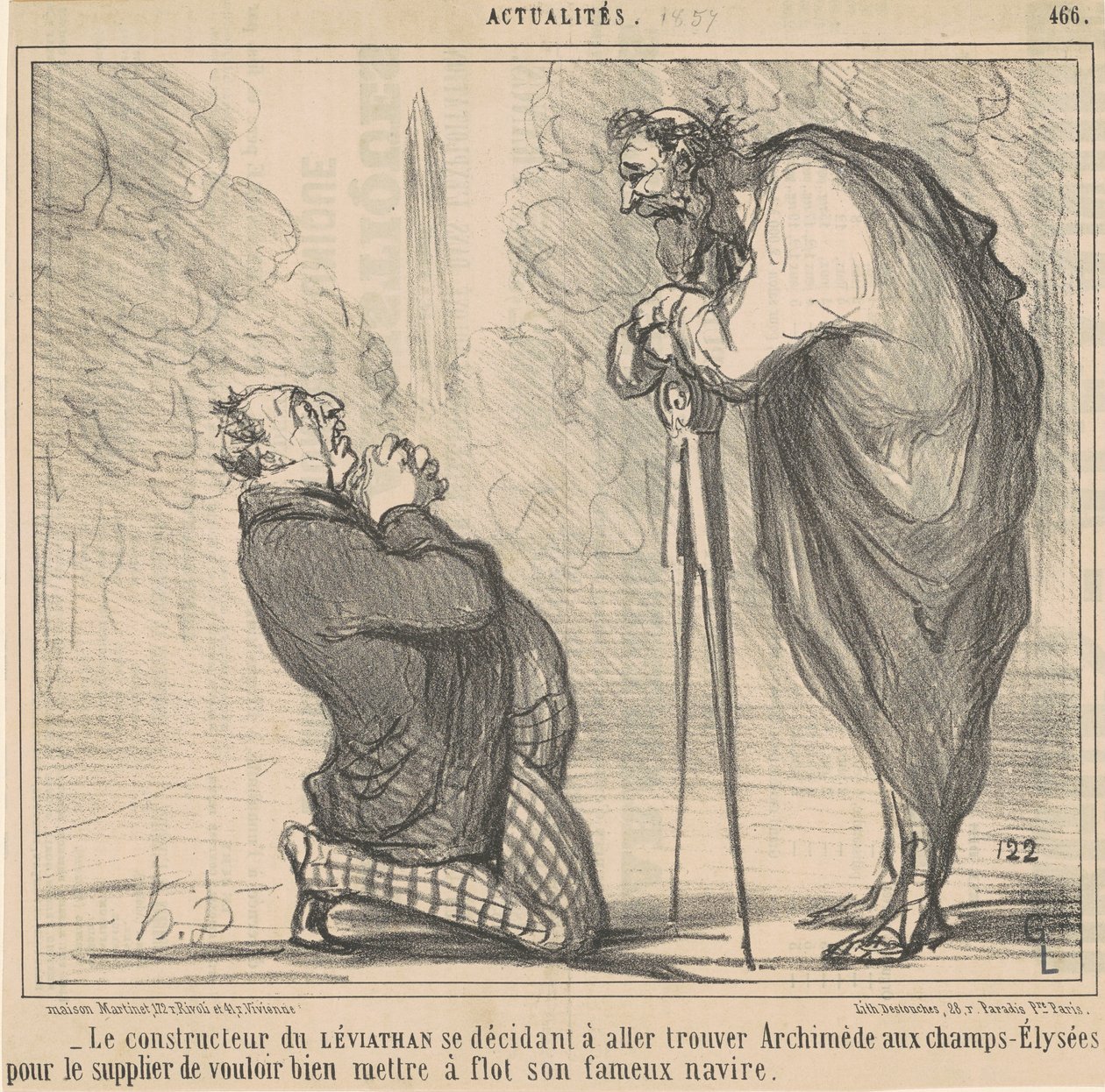 Stavitel Leviathana se rozhoduje... od Honoré Daumier