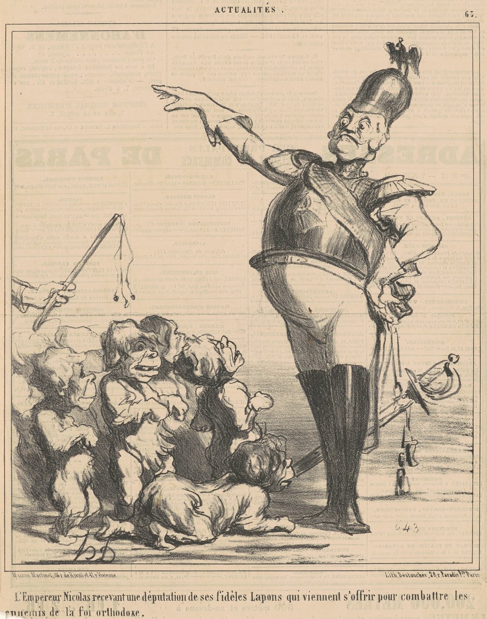 Císař Mikuláš přijímá deputaci... od Honoré Daumier