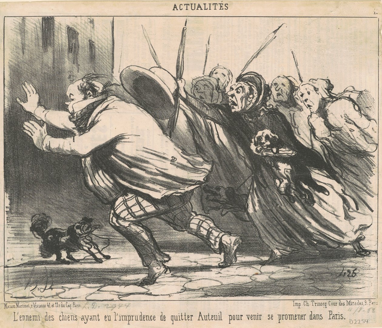 Nepřítel psů, kteří měli neobezřetnost... od Honoré Daumier