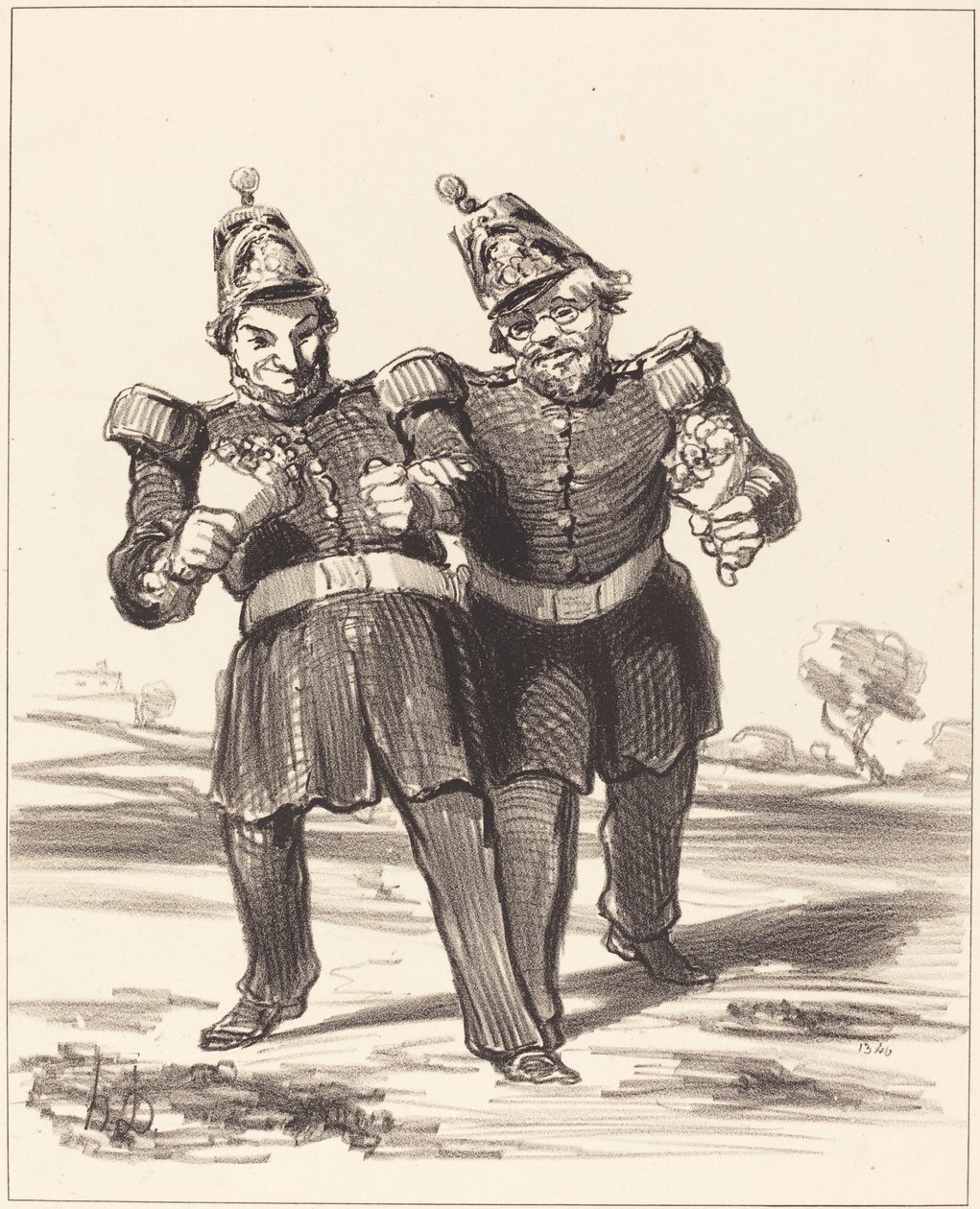 Dva banketáři v radosti od Honoré Daumier