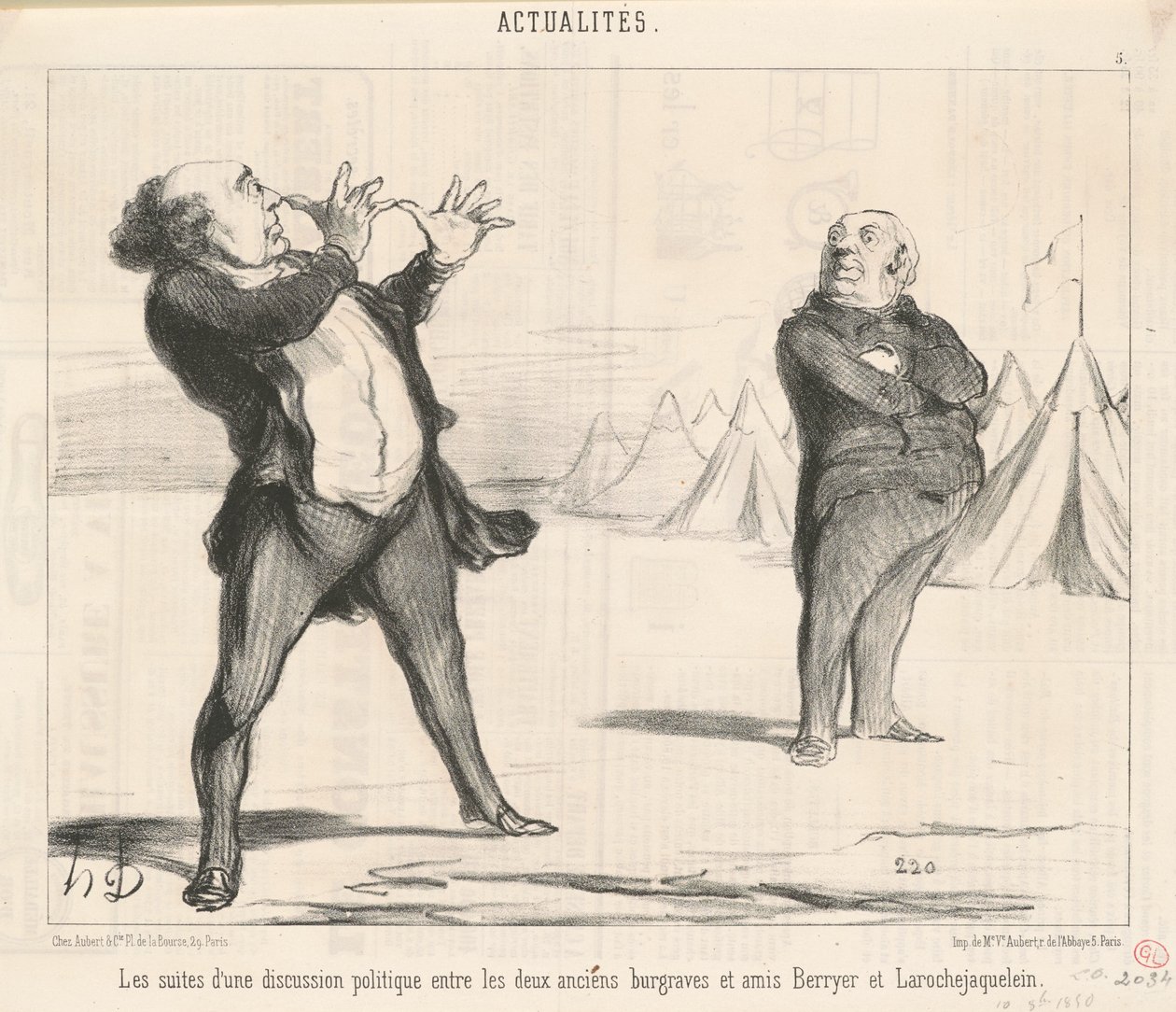 Následky politické diskuse... od Honoré Daumier