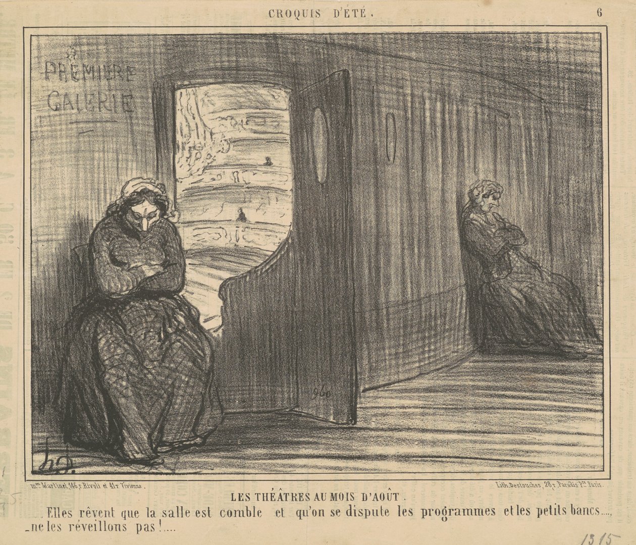 Divadla v srpnu od Honoré Daumier