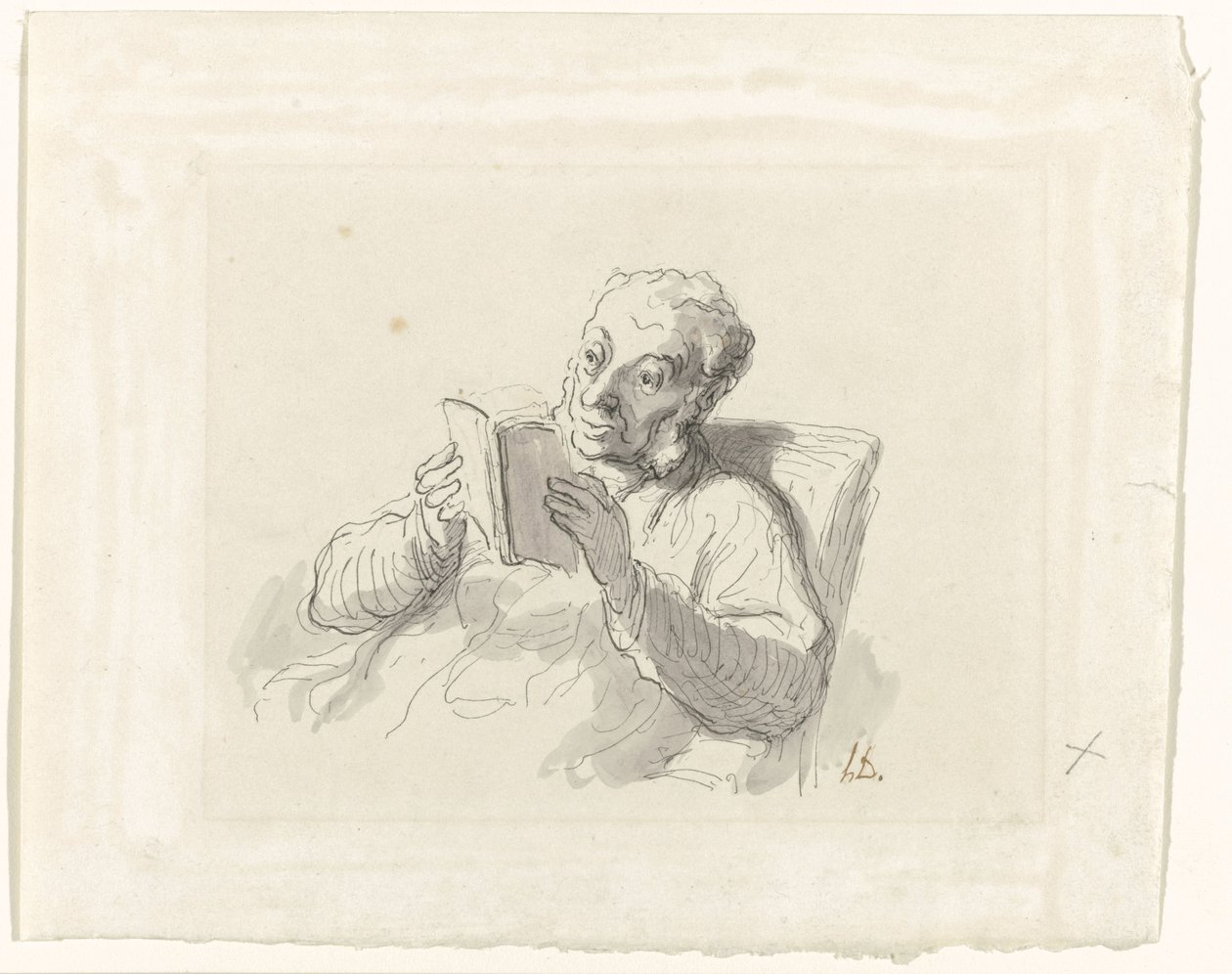 čtoucí muž od Honoré Daumier